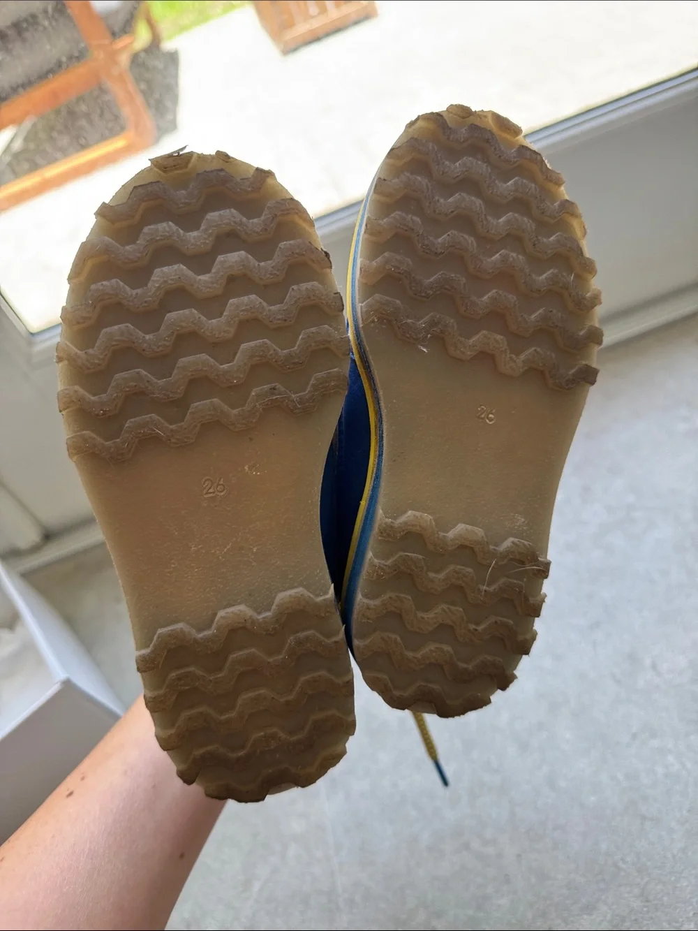 Kids Brown Leather Boots with Blue & Yellow Accents